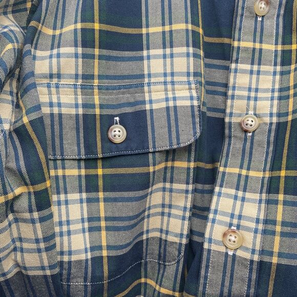 Ralph Lauren Men's Plaid Long Sleeve Shirt Button Down XL Yellow/Dk Green - Picture 9 of 13